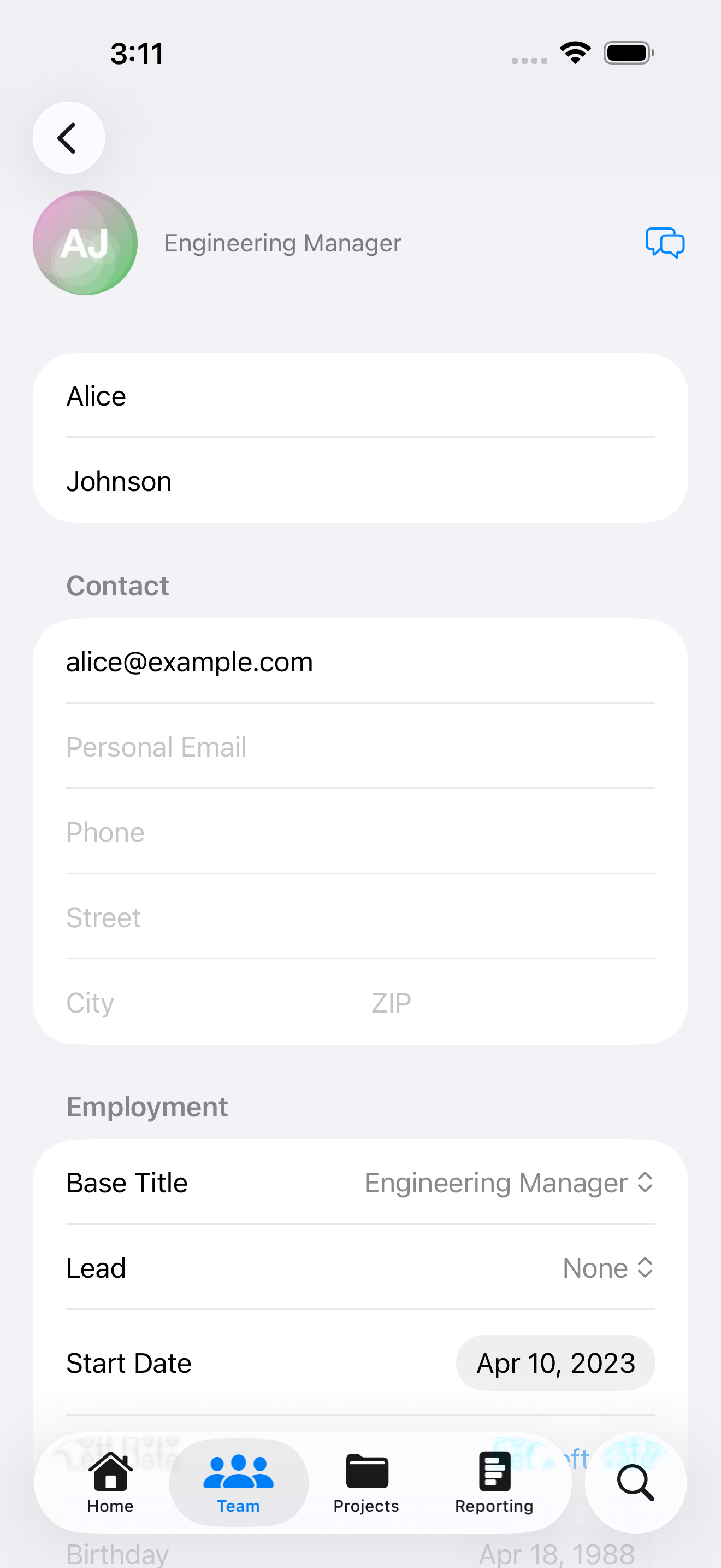 Member Detail on iOS