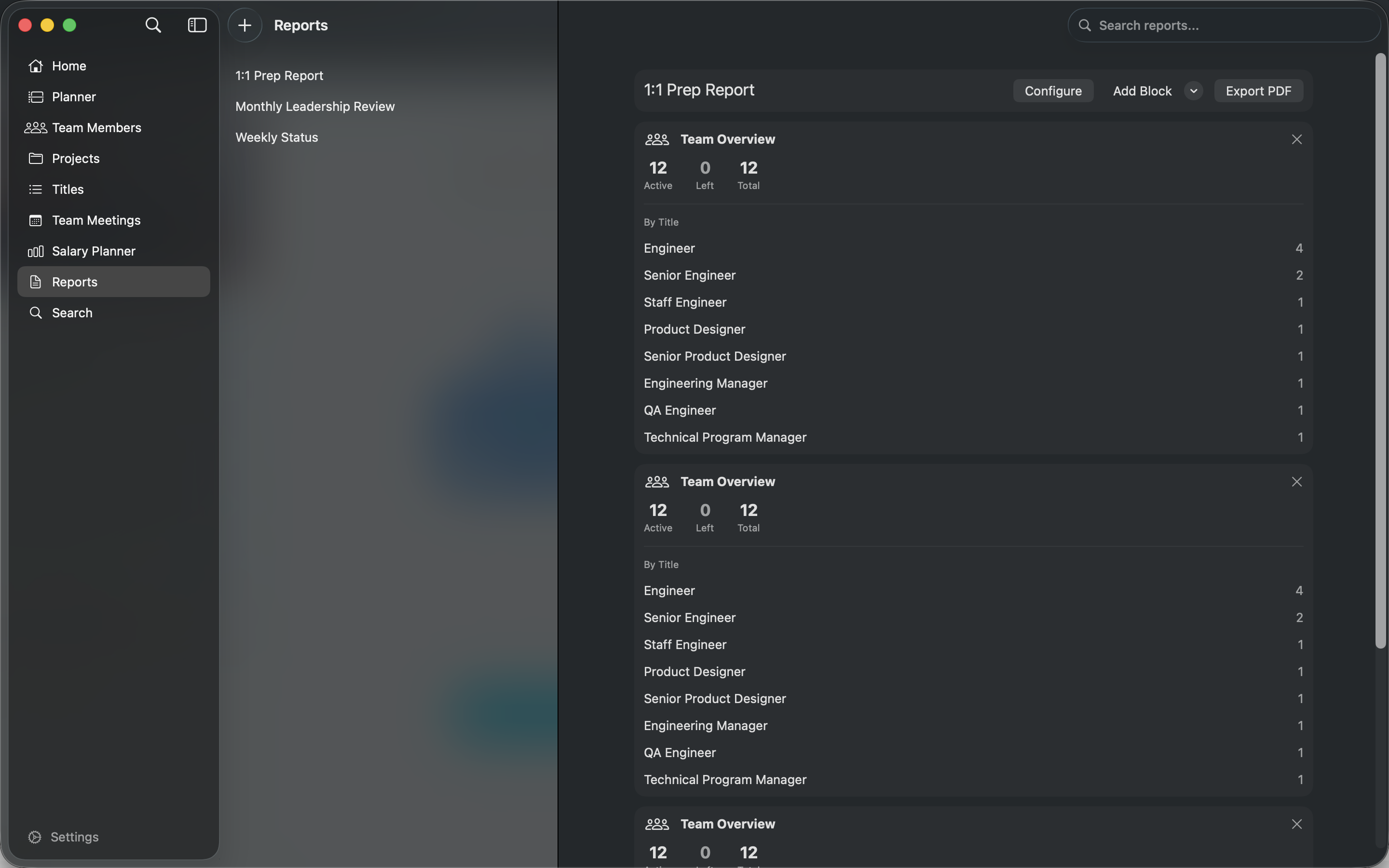 Reports on macOS